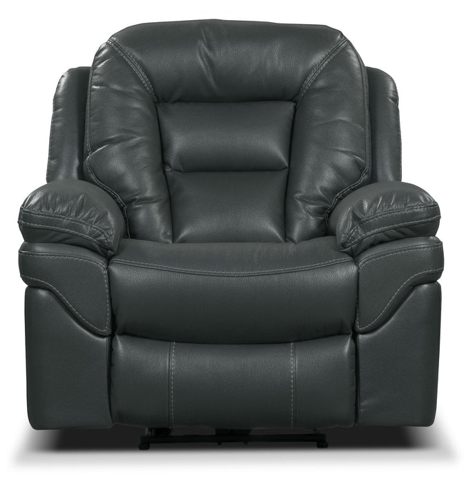 Leo 41\" Leather-Look Fabric Rocker Reclining Chair - Grey