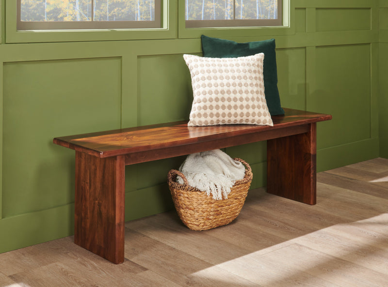 Vale Dining Bench, Wood, 58\"W - Brown