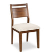 ["Vale Dining Chair with Polyester Fabric, Wood, Ladder-back - Brown & Beige"]