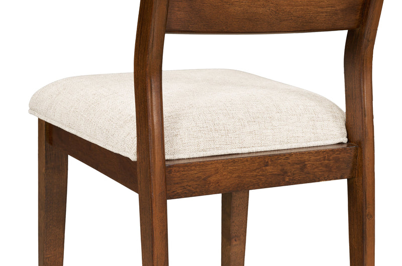 Vale Dining Chair with Polyester Fabric, Wood, Ladder-back - Brown & Beige