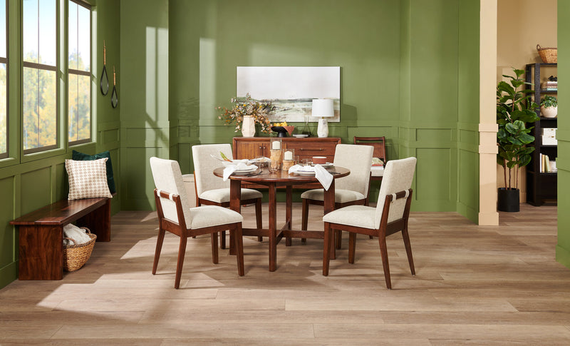 Vale Dining Table, Wood, 48\"W Round - Brown