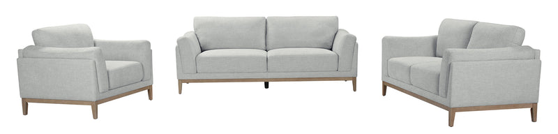 Valley 67.7\" Fabric Loveseat with Rubberwood Base and Legs - Grey