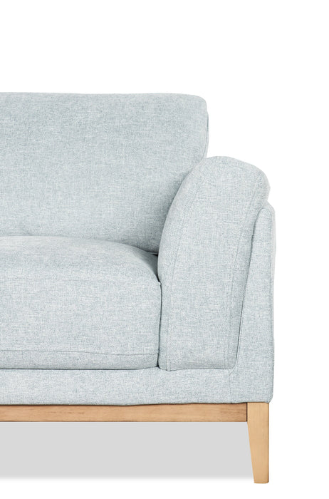 Valley 67.7\" Fabric Loveseat with Rubberwood Base and Legs - Grey