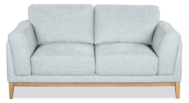 Valley 67.7\" Fabric Loveseat with Rubberwood Base and Legs - Grey