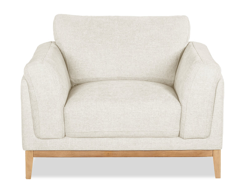 Valley 44\" Fabric Chair with Rubberwood Base and Legs - Sand