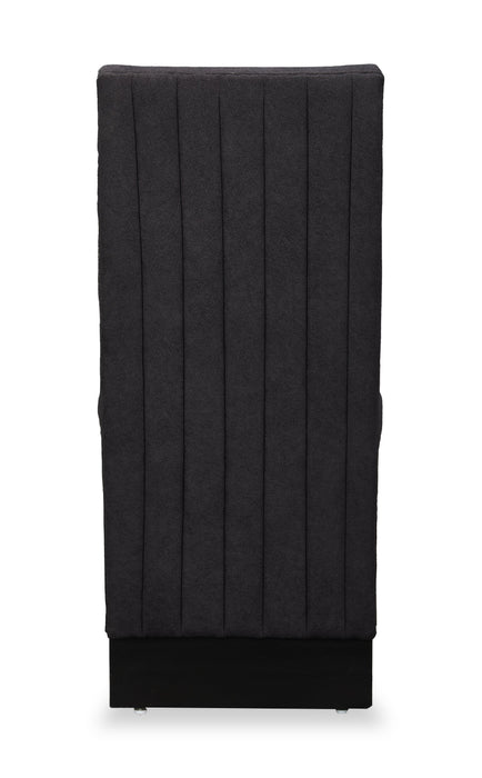 Vega Dining Chair with Polyester Fabric, Wood, Channeled Tufting - Black