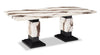 Vega Dining Table, Marble Look, Pedestal Base, 82\"W - Black & White