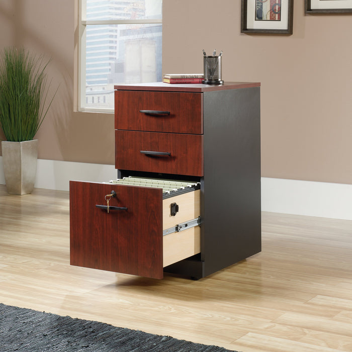Via Commercial Grade 3-Drawer Filing Cabinet - Cherry & Grey