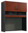 Via 36.54\" Commercial Grade Filing Hutch with Cabinet & Cubbyhoes - Cherry & Grey