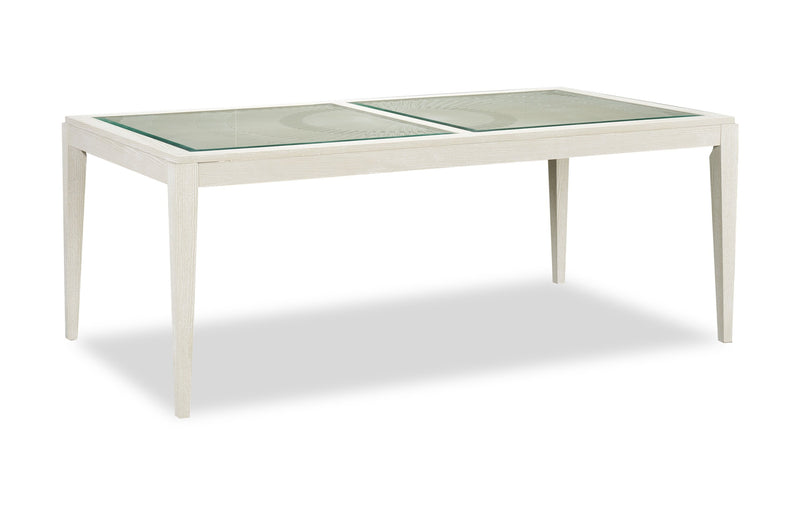 Vida Dining Table with Glass Inserts, 78\"W - Sand