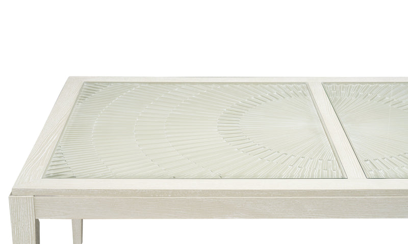 Vida Dining Table with Glass Inserts, 78\"W - Sand