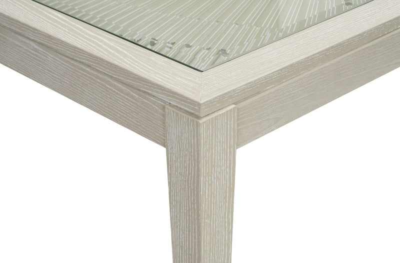 Vida Dining Table with Glass Inserts, 78\"W - Sand