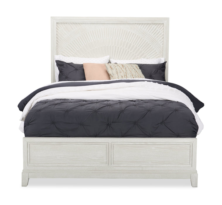Vida Panel Bed with Headboard & Frame, Sand - Queen Size