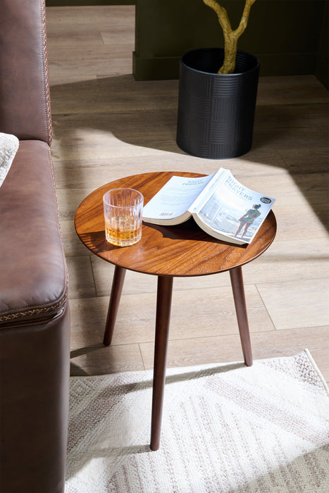 Viola 20\" Modern Round End Table – Brown Walnut 