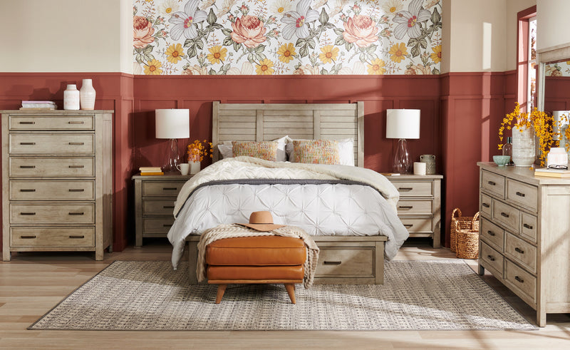 Vivia 28\" Genuine Leather Ottoman with Wood Base - Caramel Brown 