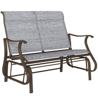 Outsunny 2-person Outdoor Glider Chair For Outdoor, Backyard, Dark Grey