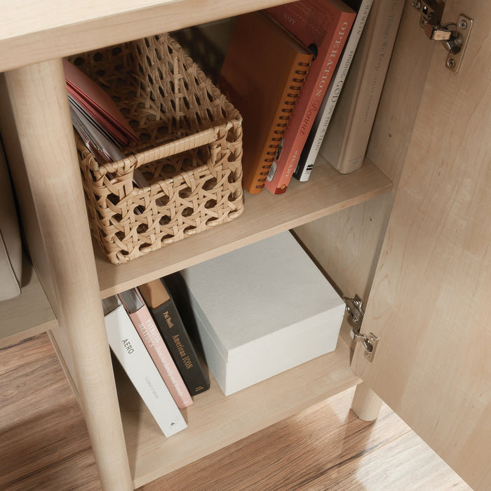 Whitaker Point 94.13\" Commercial Grade L-Shaped Office Desk with Storage & Keyboard Tray - Natural Maple