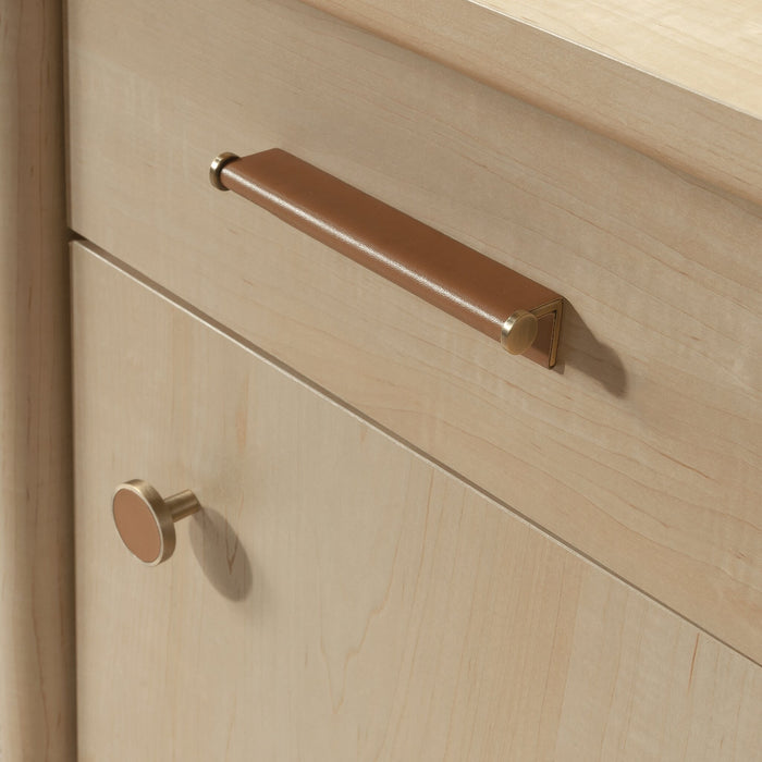 Whitaker Point 65.98\" Commercial Grade Executive Office Desk with 5-Drawers & Cabinet - Natural Maple