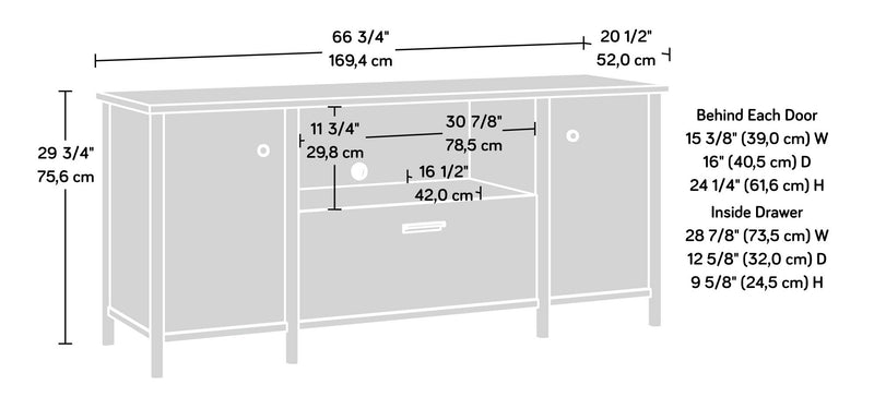 Whitaker Point 66.73\" Commercial Grade Credenza with Drawer & Cabinets - Natural Maple