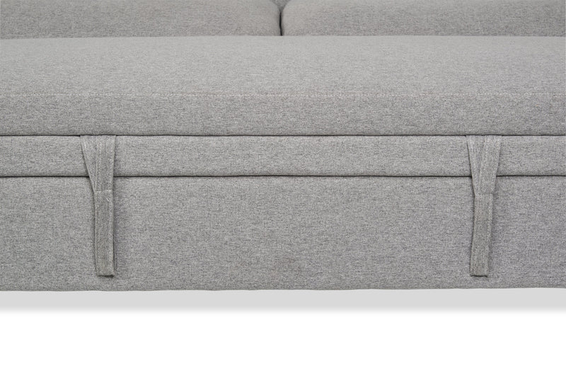 Wilson 77.5\" Linen-Look Fabric Sleeper Sofa with Drop-Down Back Cushions and Metal Legs - Solis Grey 