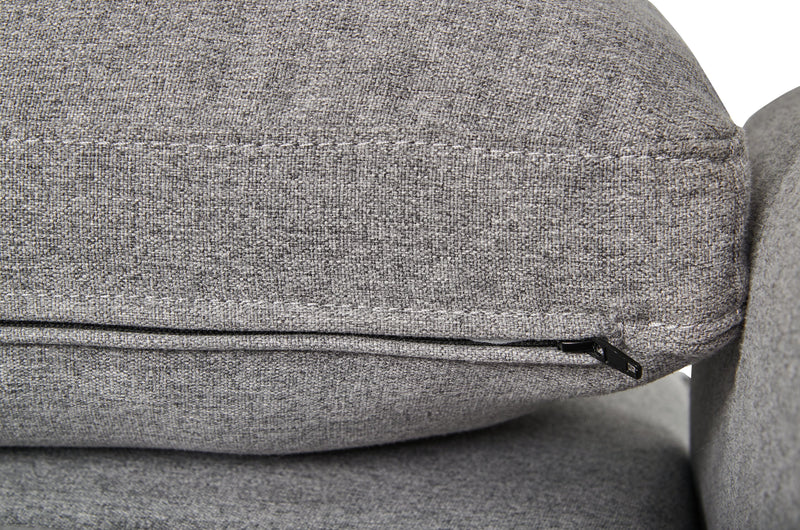 Wilson 77.5\" Linen-Look Fabric Sleeper Sofa with Drop-Down Back Cushions and Metal Legs - Solis Grey 