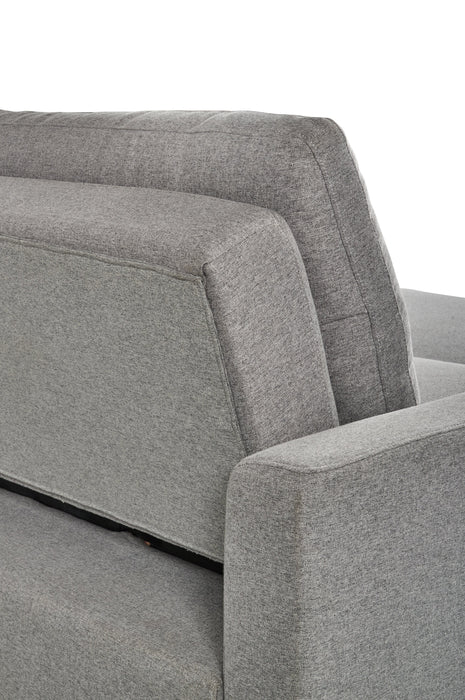 Wilson 77.5\" Linen-Look Fabric Sleeper Sofa with Drop-Down Back Cushions and Metal Legs - Solis Grey 