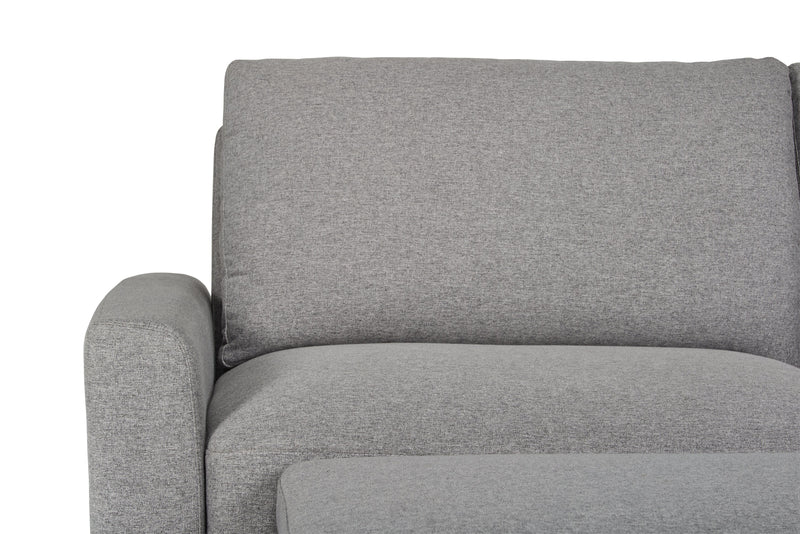 Wilson 77.5\" Linen-Look Fabric Sleeper Sofa with Drop-Down Back Cushions and Metal Legs - Solis Grey 