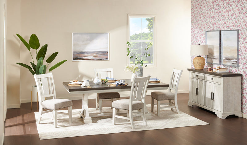 Willow Dining Server with Storage & 2 Drawers, 64\"W - Rustic White & Brown