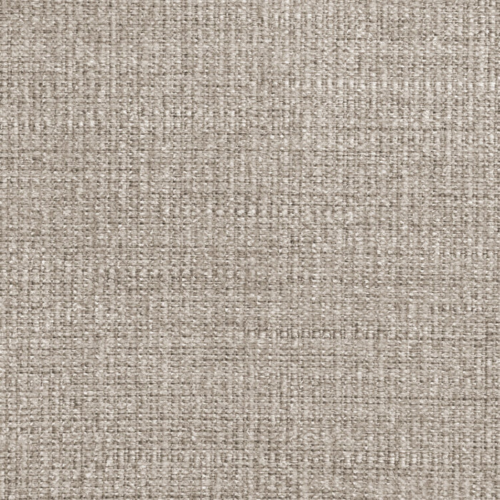 Made in Canada Wynn 24\" Chenille Fabric Ottoman with Nailhead Trim and Wood Bun Legs - Linen