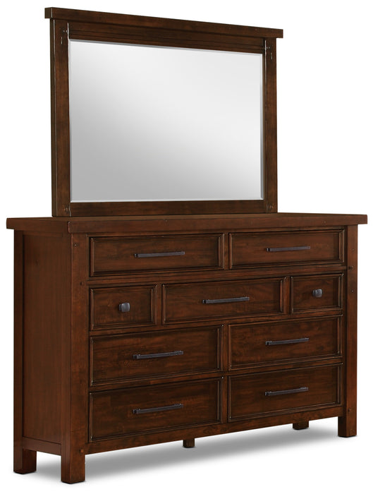 Sonoma 5pc Bedroom Set with Two-Sided Storage Bed, Dresser & Mirror, Mango Brown - Full Size