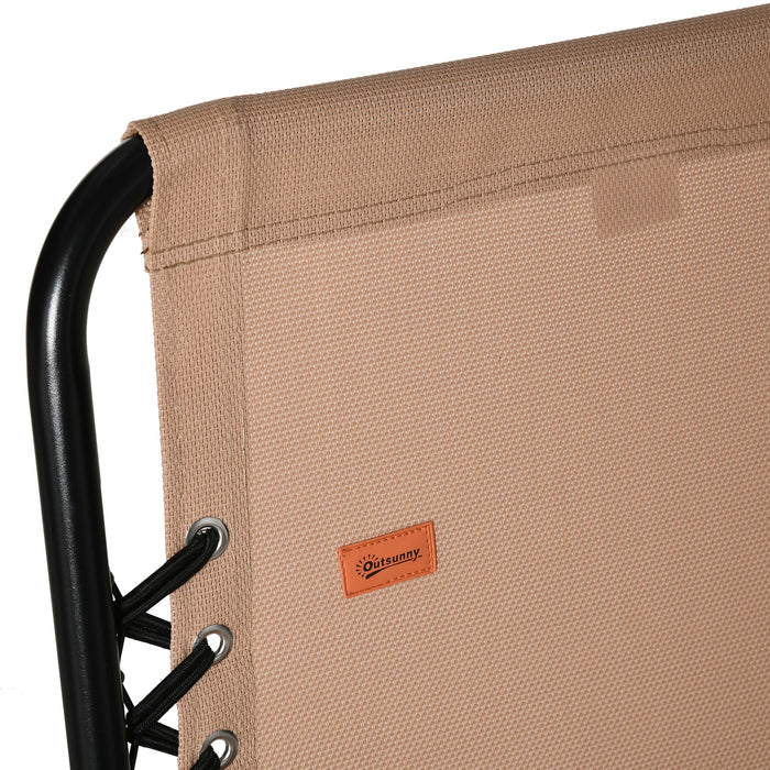 Outsunny Outdoor Folding Chair, Bungee Sling Foldable Chair, Beige