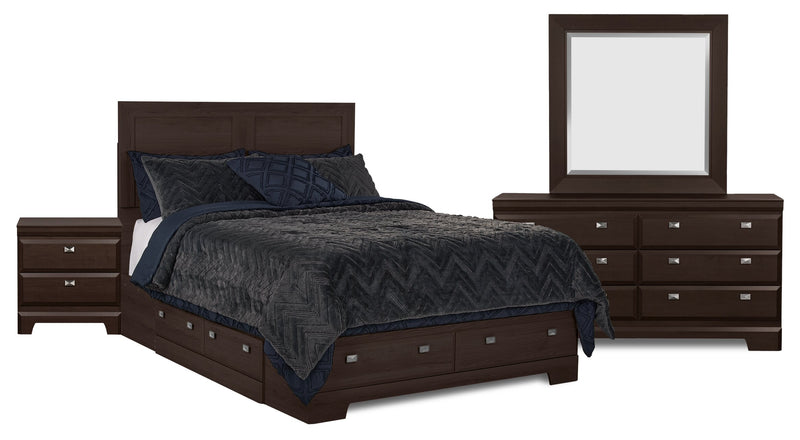Yorkdale Brown 6-Piece Queen Storage Bedroom Package