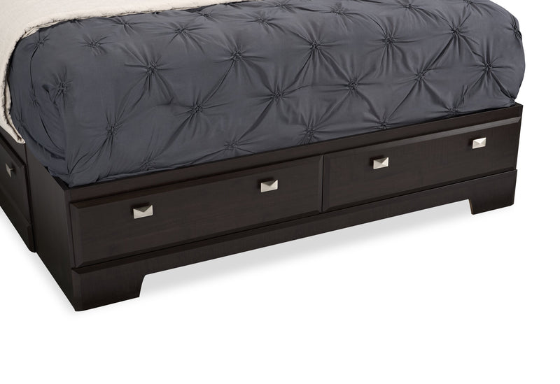 Yorkdale 6-Drawer Platform Bed with Headboard & Storage Frame, Made in Canada, Brown - Queen Size