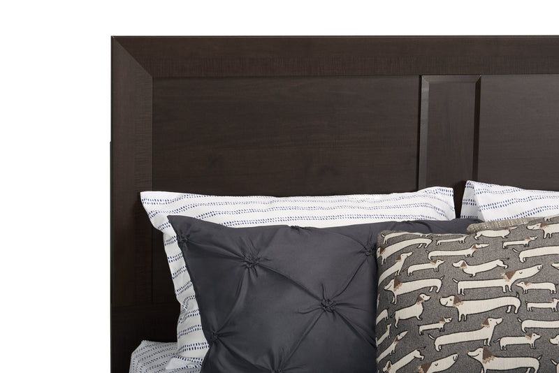 Yorkdale 6-Drawer Platform Bed with Headboard & Storage Frame, Made in Canada, Brown - Queen Size