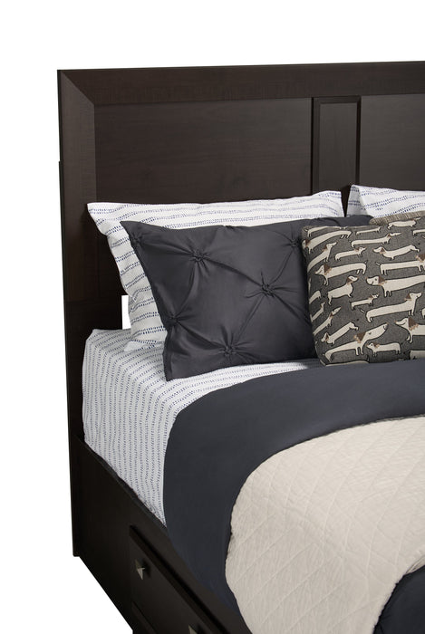 Yorkdale 6-Drawer Platform Bed with Headboard & Storage Frame, Made in Canada, Brown - Queen Size