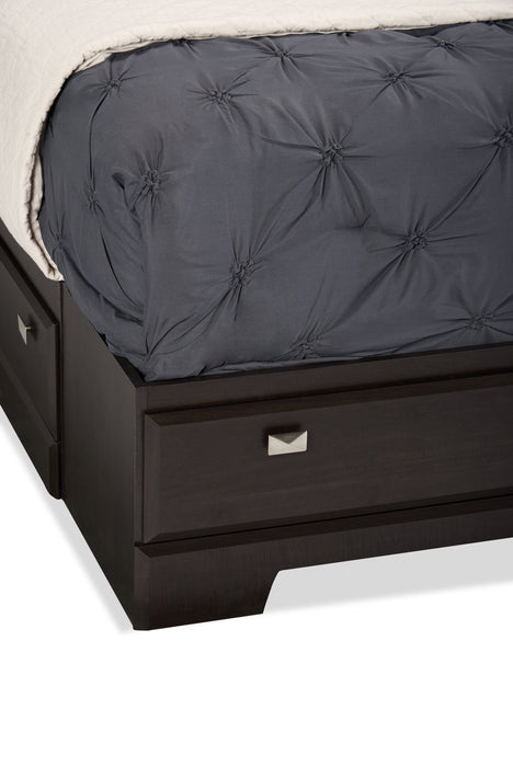 Yorkdale 6-Drawer Platform Bed with Headboard & Storage Frame, Made in Canada, Brown - Queen Size