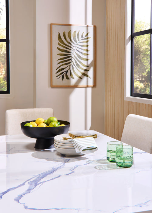 Verona Dining Table with Culture Marbled Top, 60\"W - White