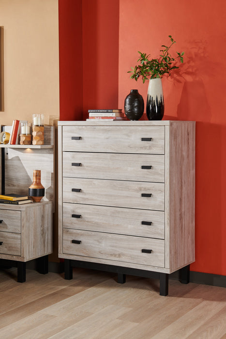 Zen Bedroom Chest of Drawers, 5-Drawer, 44.7\"W x 52.5\"H - Grey