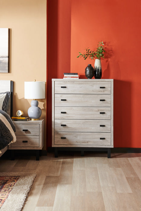 Zen Bedroom Chest of Drawers, 5-Drawer, 44.7\"W x 52.5\"H - Grey