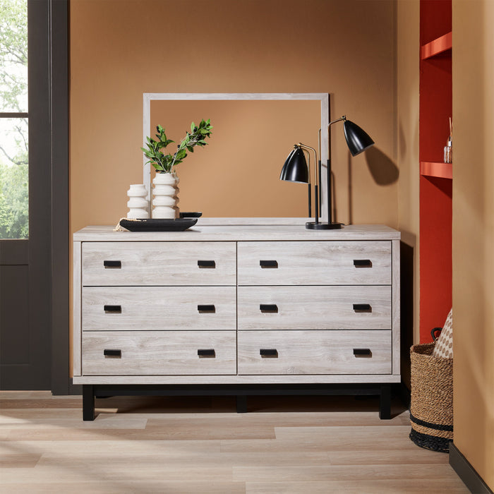 Zen Bedroom 6-Drawer Dresser, 62\"W x 35.6\"H - Grey