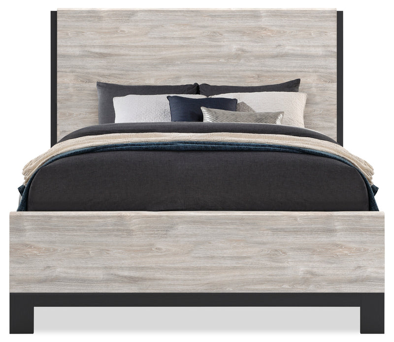 Zen Panel Bed, Light Grey - Queen Size