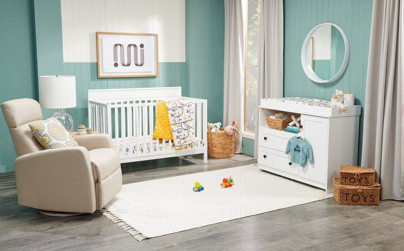 Zoe Baby Change Table with Storage Drawers - White
