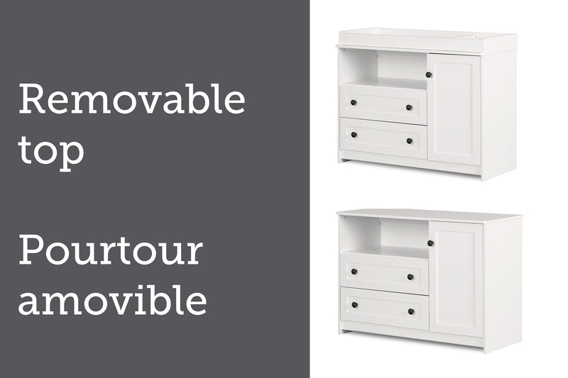 Zoe Baby Change Table with Storage Drawers - White