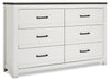 ["Zoey Bedroom 6-Drawer Dresser, 58.3\"W x 37.1\"H - Two-tone White & Brown"]