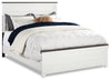 ["Zoey Panel Bed, Two-tone White & Brown - Queen Size"]