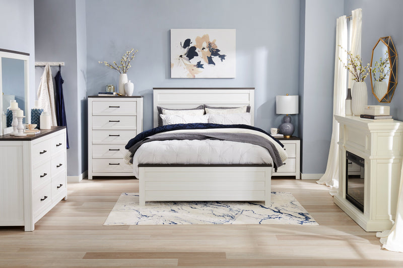 Zoey Bedroom Dresser Mirror - Two-tone White & Brown