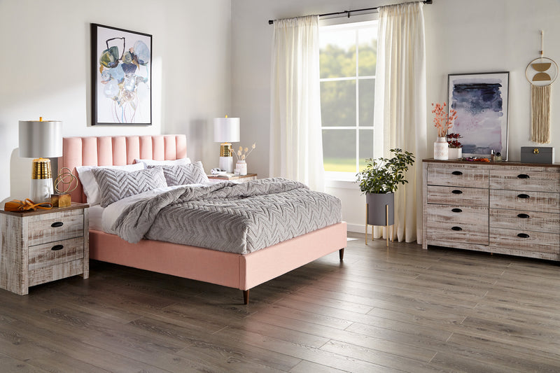Kaia Bedside 2-Drawer Nightstand, 23.82\"W x 25.1\"H, Made in Canada - Whitewash