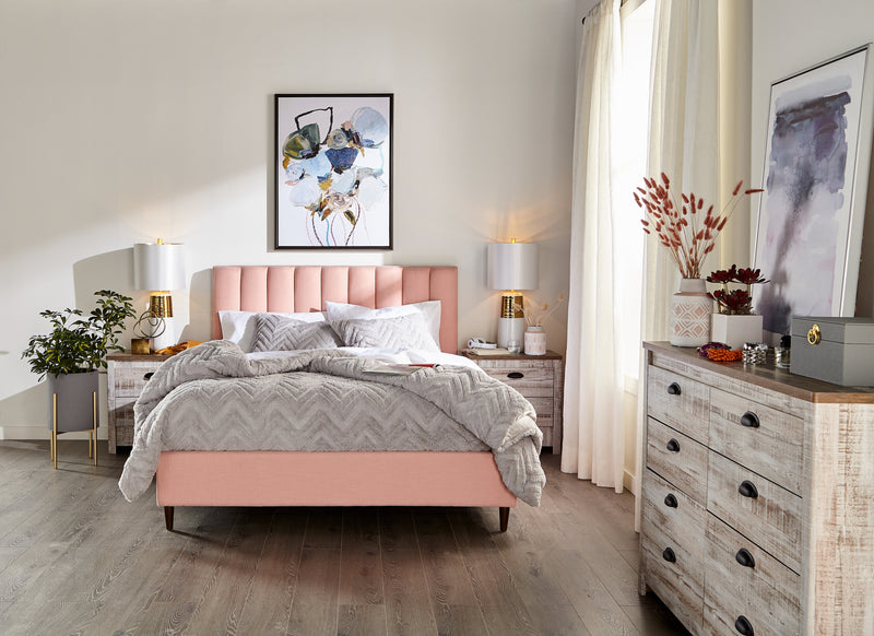 Kaia Bedside 2-Drawer Nightstand, 23.82\"W x 25.1\"H, Made in Canada - Whitewash