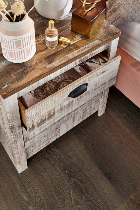 Kaia Bedside 2-Drawer Nightstand, 23.82\"W x 25.1\"H, Made in Canada - Whitewash