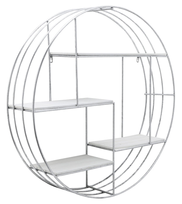 Silver Round Wall Shelf